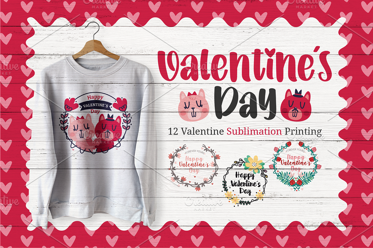 12 Valentines day sublimation print, an Illustration by himoki (Photo 1 of 4)