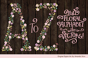 Garden Party Floral Alphabet Vectors, an Illustration by Amanda Ilkov (Thumbnail 2 of 5)