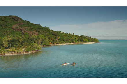 Tourists kayaking in the turquoise, a Sports & Recreation Photo by Goinyk