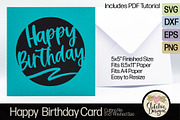 Happy Birthday SVG Cutting File, a Card Template by Clikchic Designs (Thumbnail 2 of 6)