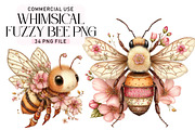 Whimsical Fuzzy Bee PNG Clipart, a Seasonal Illustration by Daily.Designs (Thumbnail 1 of 5)