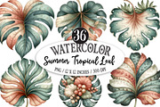 Whimsical Summer Tropical Leaf, an Illustration by Designking (Thumbnail 1 of 5)