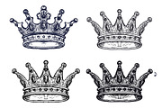 Set of Hand Drawn Crowns, a Decorative Illustration by idimair (Thumbnail 1 of 2)