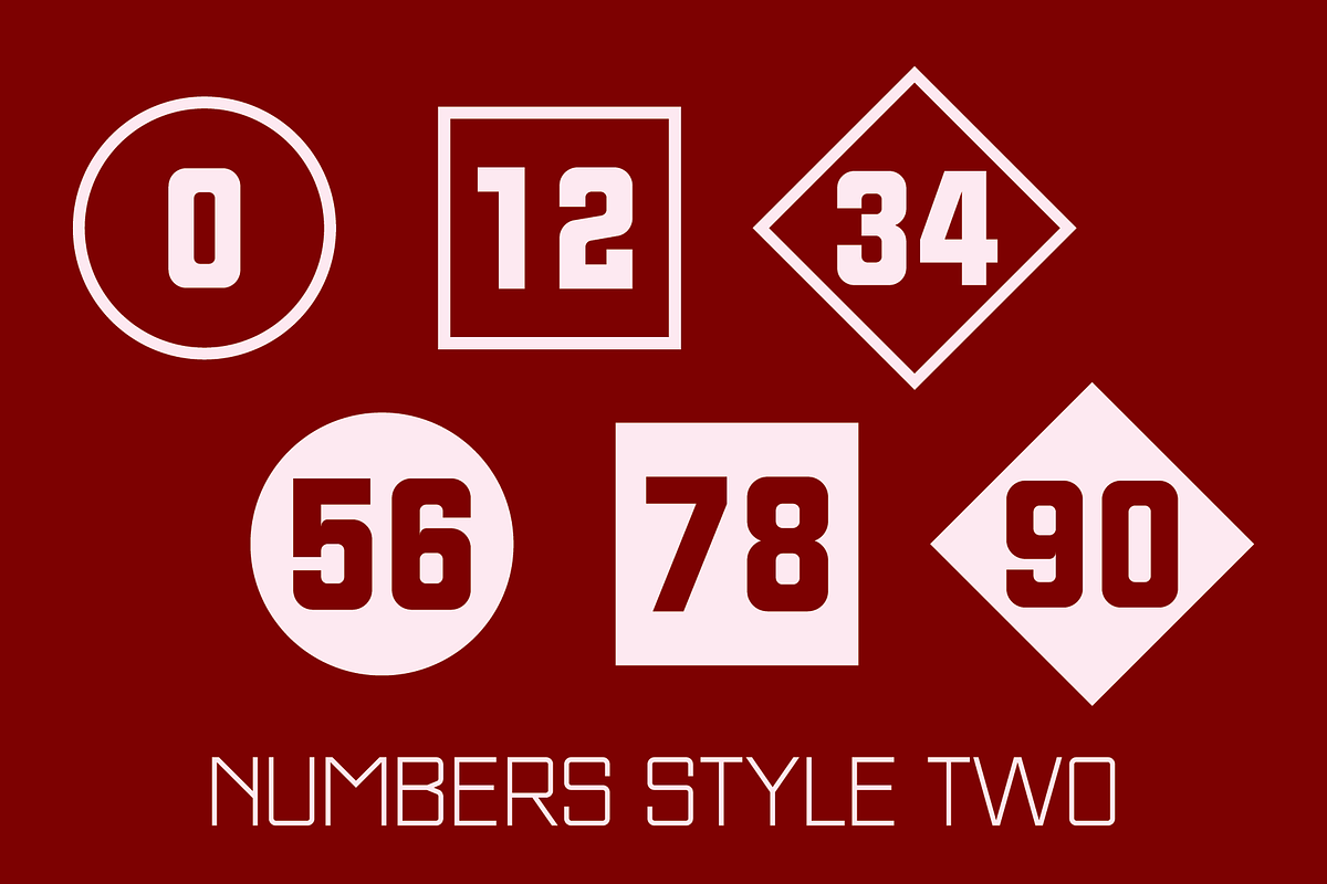 Numbers Style Two Fonts, a Symbol Font by GG Design (Photo 1 of 7)