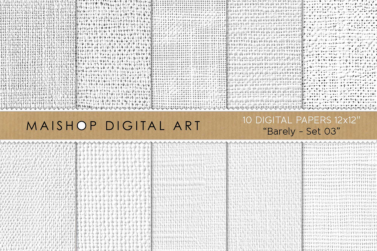 White Linen & Cotton Canvas Textures, a Texture Graphic by Maishop (Photo 1 of 4)