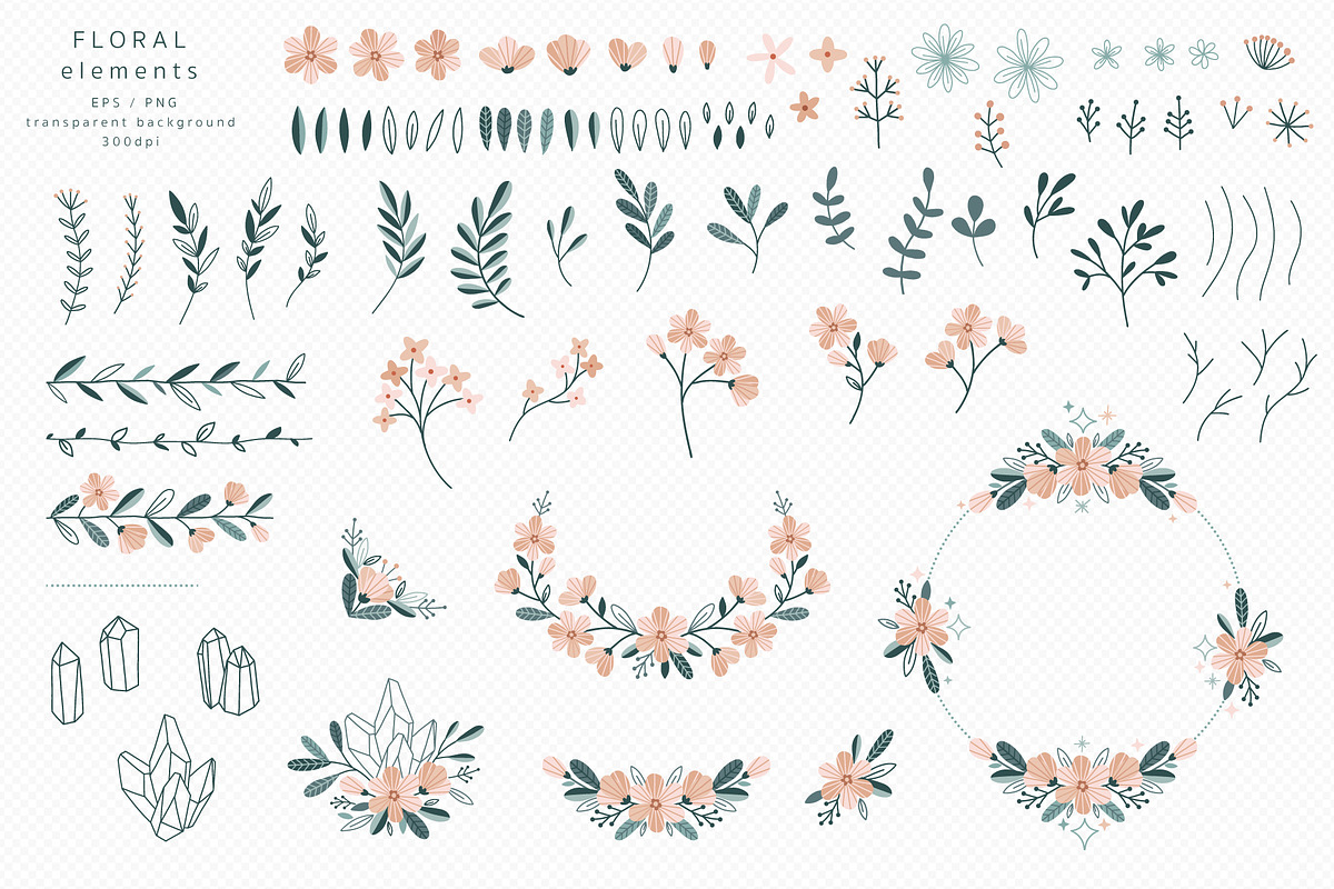 Moon Garden pattern & clipart, a Pattern Graphic by @olga.angelloz (Photo 6 of 16)