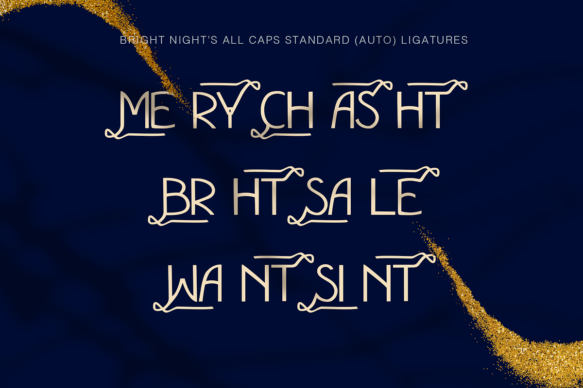 Bright Night Xmas Holiday Display, a Font by Cloverons (Photo 9 of 13)