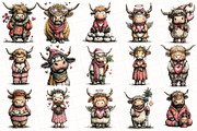 Whimsical Valentine Cow Clipart, an Illustration by OK Design (Thumbnail 3 of 6)