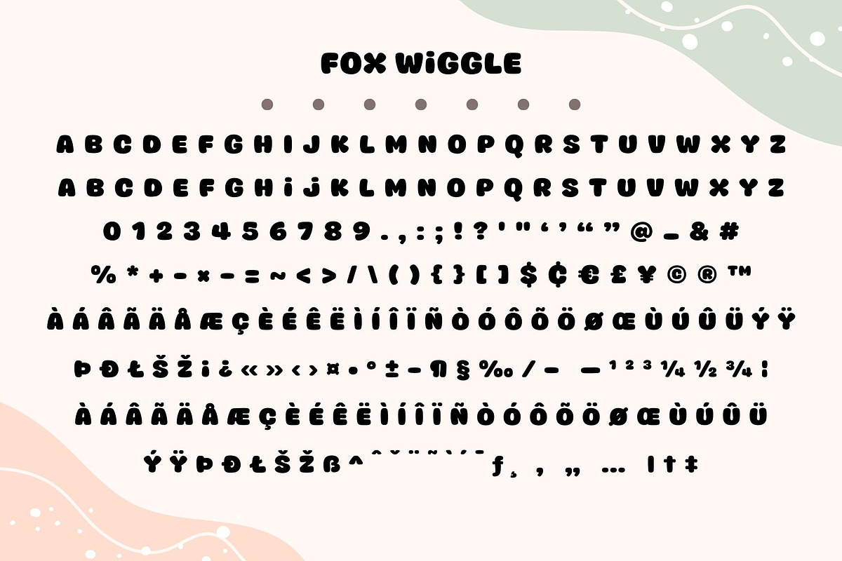 Fox Wiggle: 3 Font Styles, a Symbol Font by Fox7 By Rattana (Photo 9 of 12)
