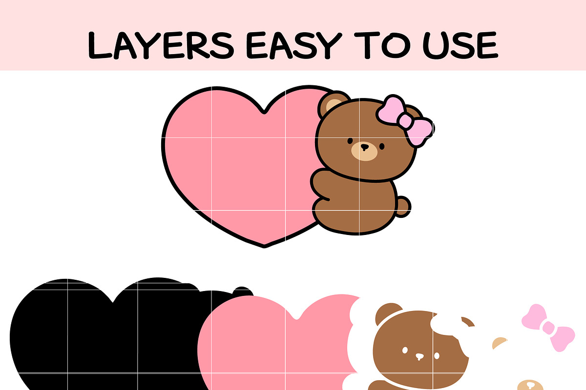 Cute Bear with Heart SVG, an Illustration by TheHitShop (Photo 10 of 10)