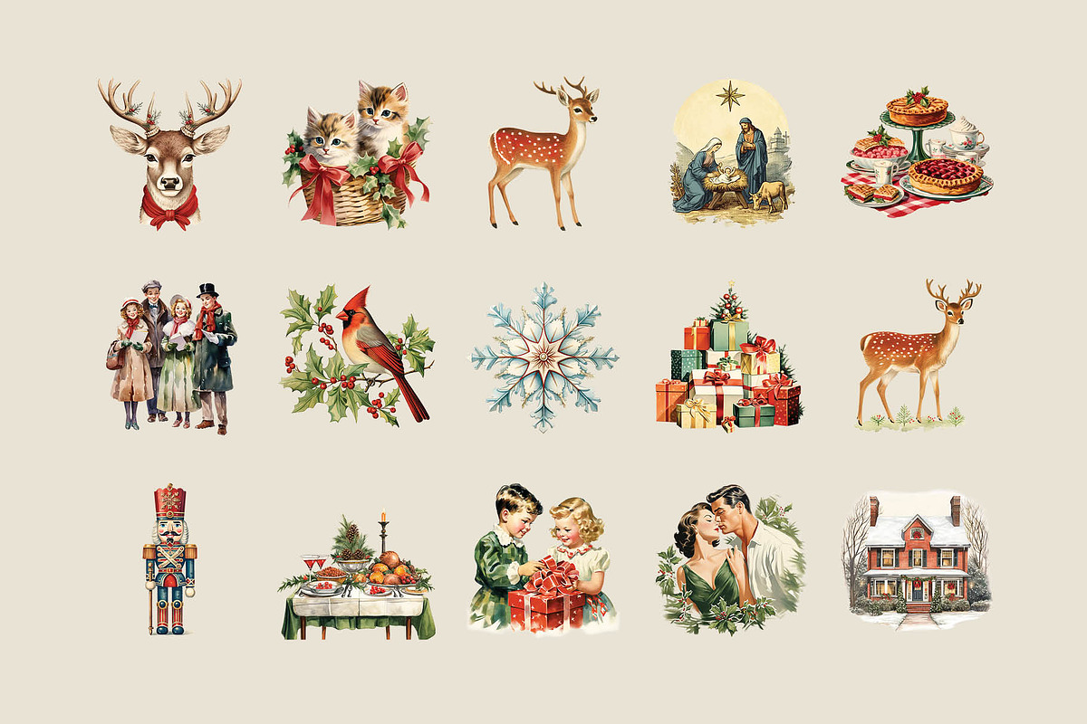 Vintage Christmas Graphics, an Object Graphic by GraphicsByKassy (Photo 3 of 12)