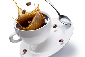 Splashing coffee cup, a Food & Drink Photo by Volff