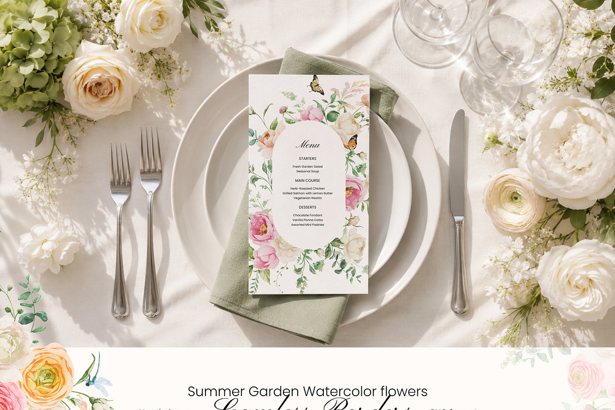 Summer Garden Watercolor flowers, a Seasonal Illustration by Yuliia Lashevska (Photo 11 of 13)