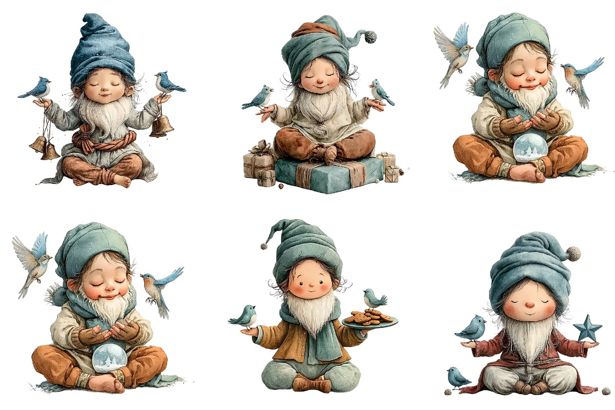 Winter Christmas Gnome Clipart, an Illustration by DreamArtGraphic (Photo 4 of 5)