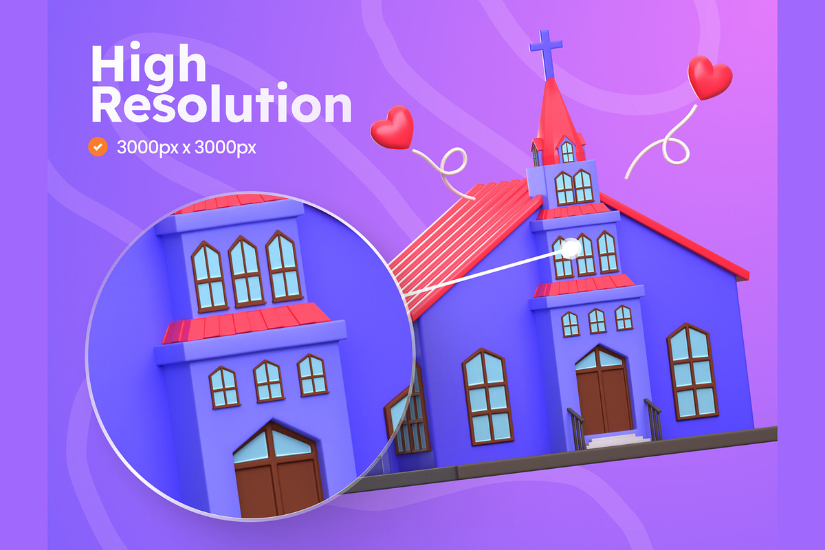 Romantic Wedding 3D Icons, an Object 3D Model by Rakata Studio (Photo 3 of 7)