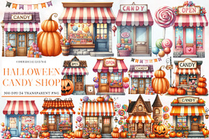 Halloween Candy Shop Clipart, an Illustration by Designworld