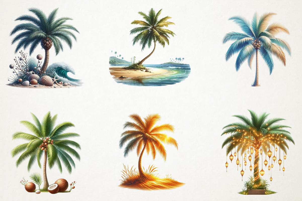 Palm Tree Serenity Clipart, an Illustration by RobertsArt (Photo 3 of 7)