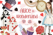 Alice in Wonderland Clipart, a Person Illustration by ArtGiftsStudio (Thumbnail 1 of 5)