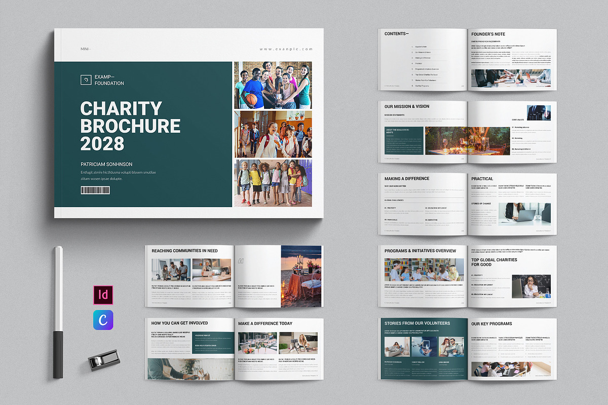 Charity Brochure Template Landscape, a Brochure Template by E-Type (Photo 1 of 7)