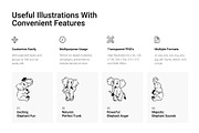Elephant Drawing Icons, an Outline Icon by Prosymbols (Thumbnail 2 of 5)