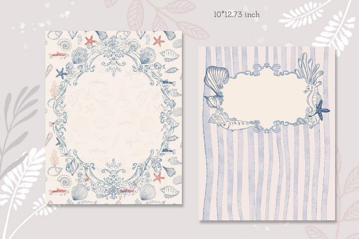 Blue toile Ocean Collection, a Seasonal Illustration by AlenaVlasko stock Market (Photo 12 of 12)