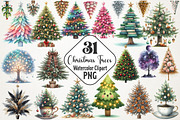 Christmas Trees Clipart, an Illustration by RobertsArt (Thumbnail 1 of 7)