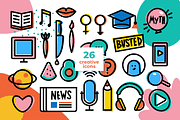 Podcast cover icons set, an Outline Icon by PixelAesthetic (Thumbnail 2 of 5)