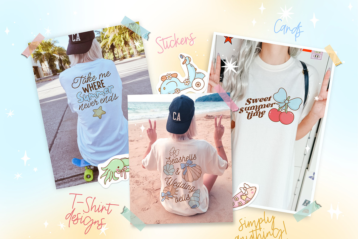 Coquette Coastal Summer Bundle, a Seasonal Illustration by Huxmay (Photo 6 of 7)