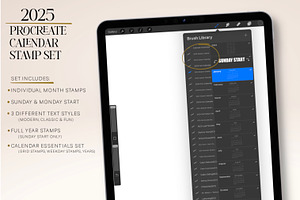 2025 Procreate Calendar Brush Set