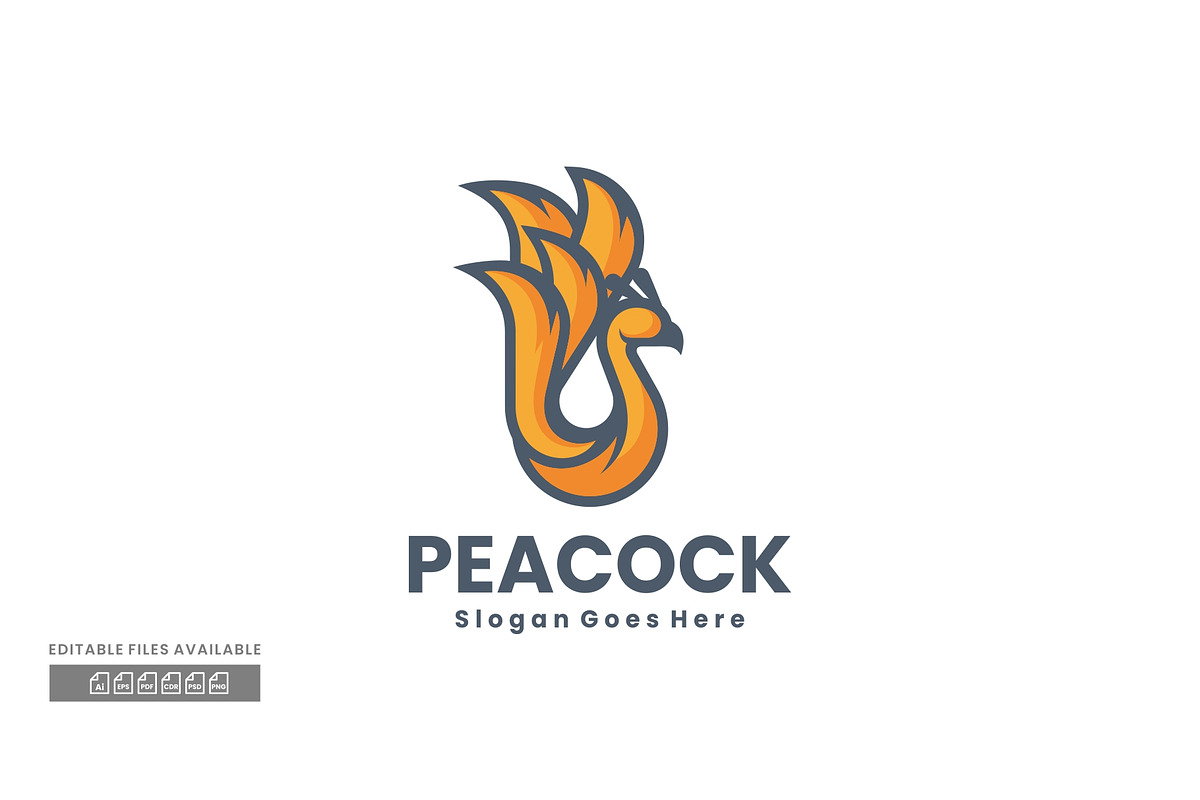 Peacock Simple Mascot Logo, a Branding & Logo Template by ivan_artnivora