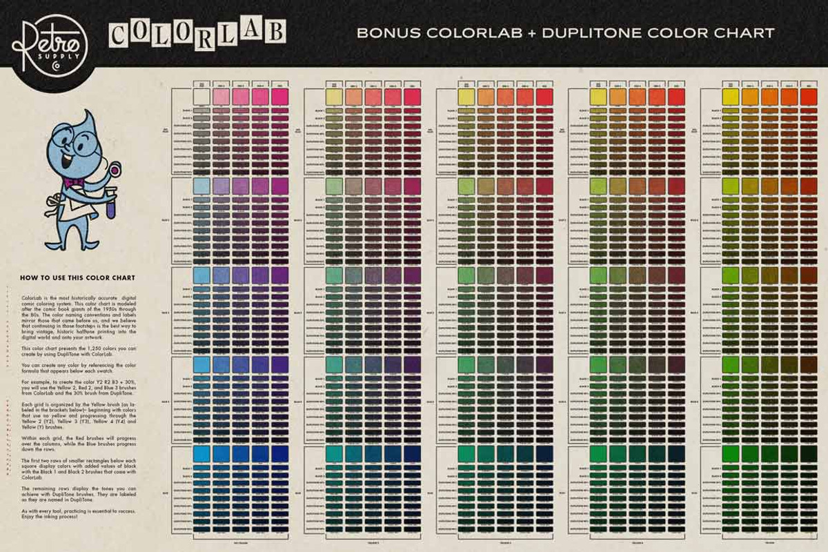 ColorLab Affinity Vintage Comic Kit, a Brush Add-On by RetroSupply Co. (Photo 10 of 12)
