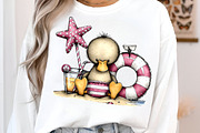 Whimsical beach duck clipart, an Illustration by SinaCreation (Thumbnail 7 of 8)