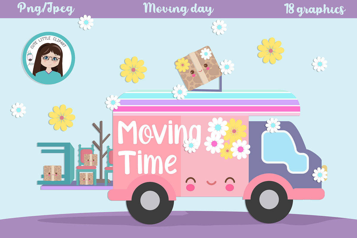Moving day clipart, an Illustration by Cute Little Workshop (Photo 2 of 4)