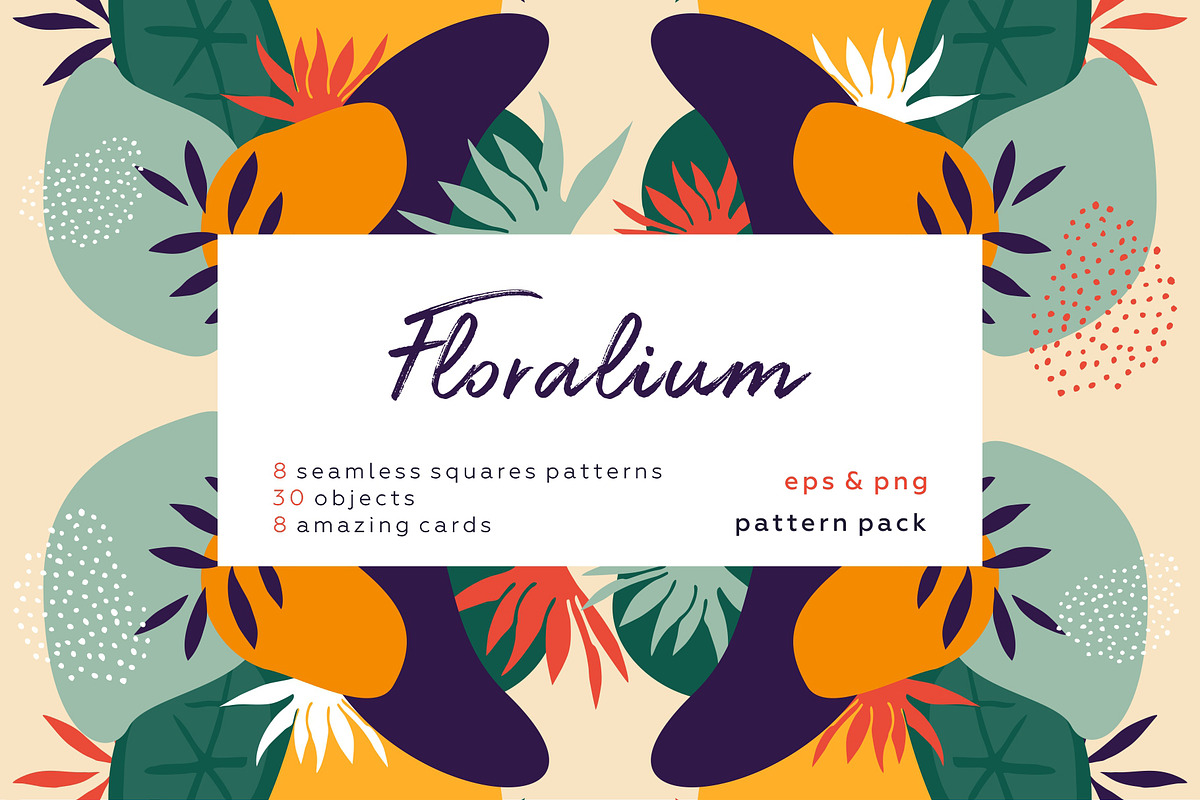 Floralium. Abstract patterns set., a Pattern Graphic by lisa_kalev (Photo 1 of 11)