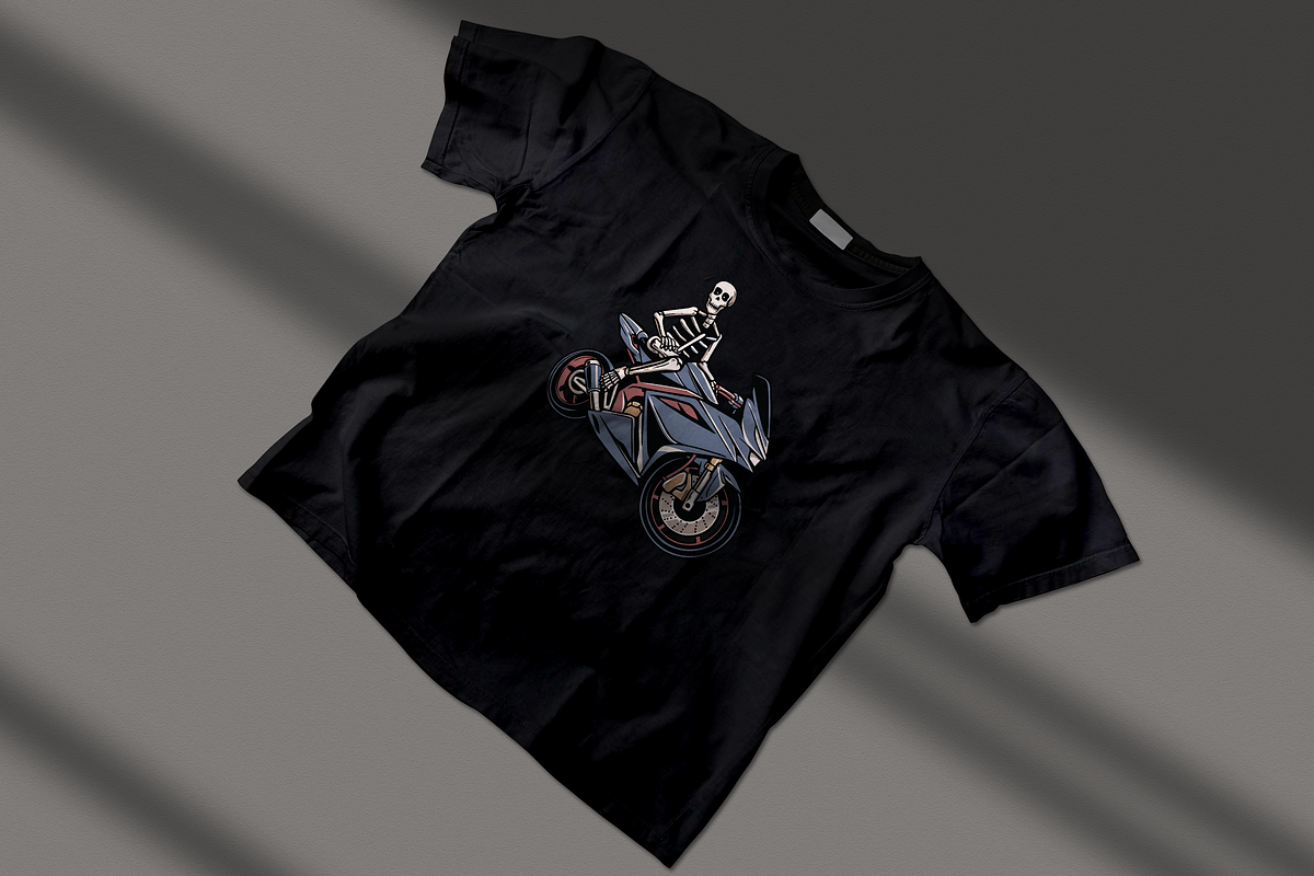 Skeleton Riding Motorcycle, an Object Illustration by nomlimo.com (Photo 2 of 3)