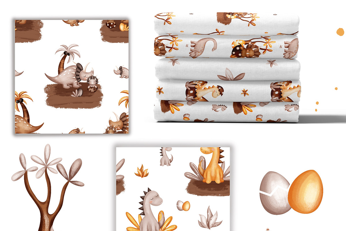 Cute dinosaur - kids collection, an Animal Illustration by Linerisyart (Photo 10 of 15)