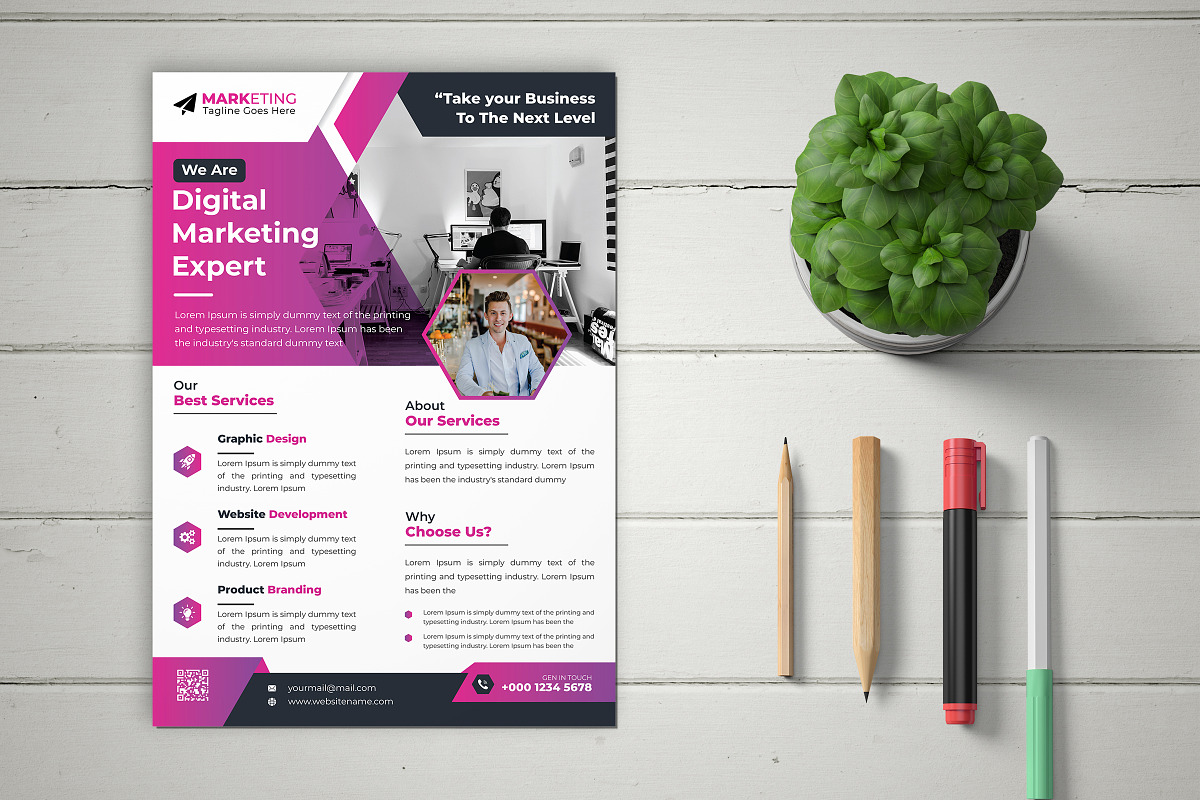 Corporate Theme Business Flyer, a Marketing Template by Graphiexperto (Photo 3 of 6)