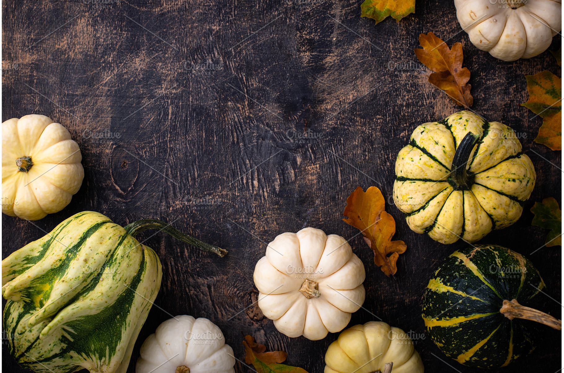 Autumn fall background with pumpkins, a Food & Drink Photo by Yulia Furman