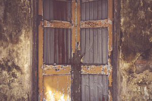 Locked door stock photo