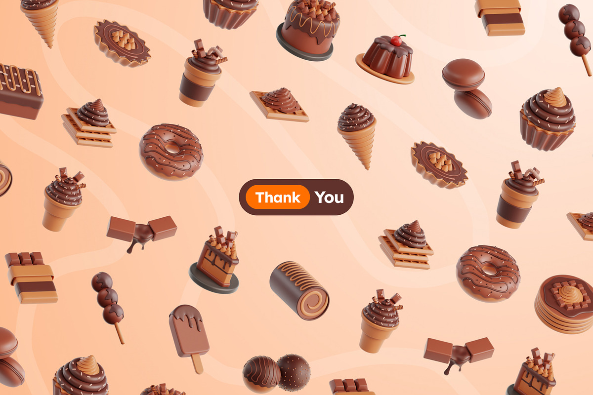 Chocolate Day 3D Icons, a Food & Drink 3D Model by Rakata Studio (Photo 6 of 7)