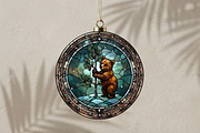 Stained Glass Bear Ornament Art PNG, a Seasonal Illustration by CrexoraLab (Thumbnail 3 of 3)