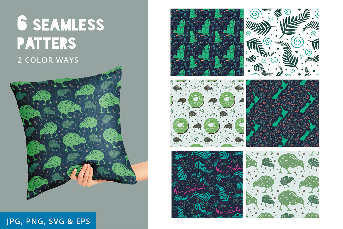 New Zealand Seamless Patterns Papers, a Pattern Graphic by BeesDesign (Photo 2 of 4)