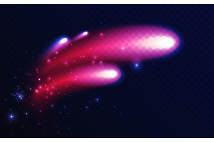Shining comet meteorite shape, a Decorative Illustration by Lemberg Vector