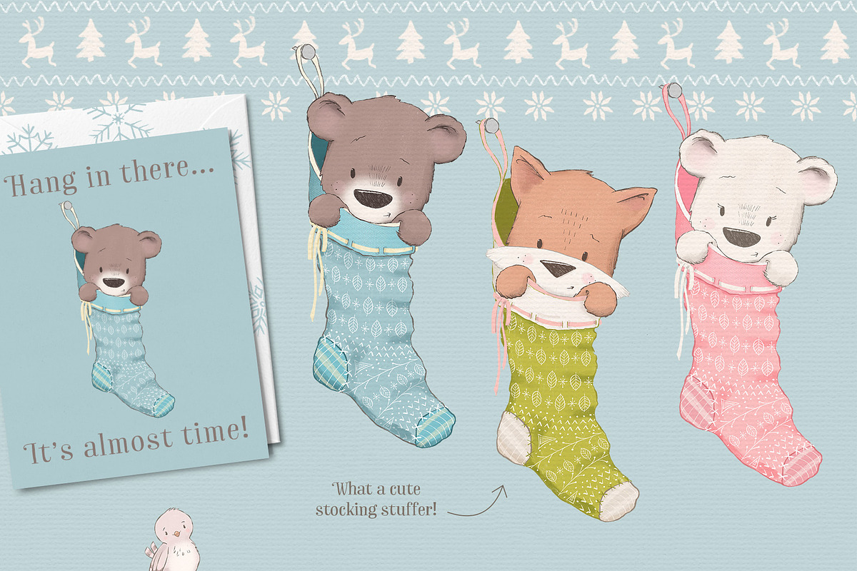 Christmas Woodland Animal Clipart, an Illustration by Pretty Little Lines (Photo 4 of 12)