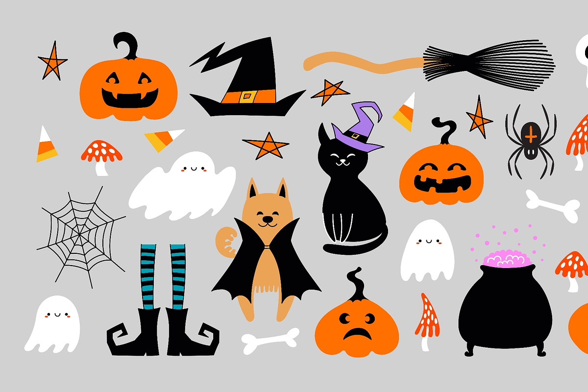 Cute Halloween illustration set, a Seasonal Illustration by sceptical cactus (Photo 3 of 3)