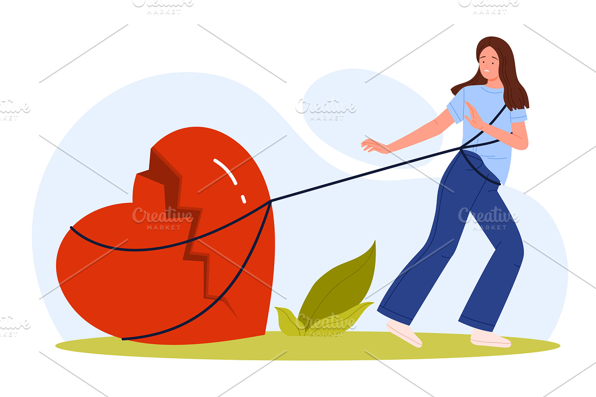 Bad relationship and divorce, a Person Illustration by Flashvector