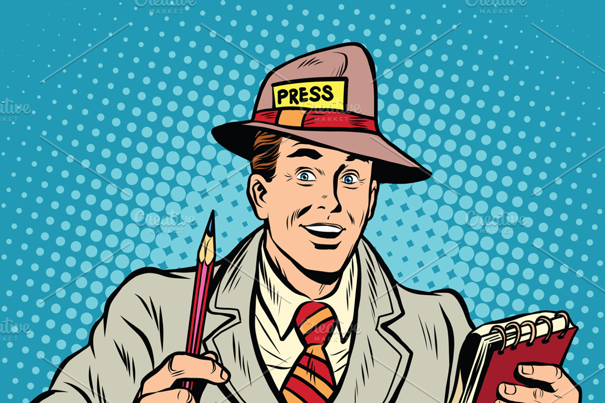 journalist interviews press media, a Finance Illustration by studiostoks