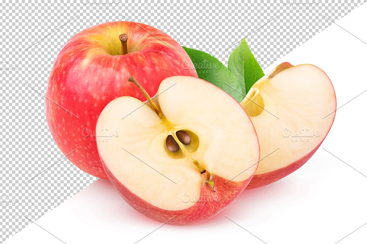 Cut red apples, an Object Graphic by Fruits+Veggies (Photo 5 of 6)