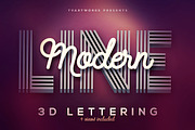 Modern Lines 3D Lerttering, a Graphic by TVartworks (Thumbnail 1 of 12)