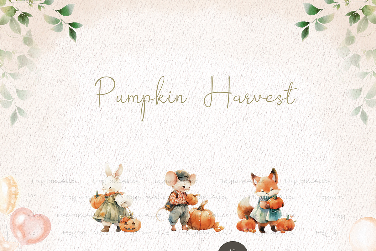 Pumpkin Harvest, an Animal Illustration by heyiamalice (Photo 2 of 14)